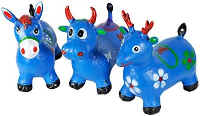 KIDS ADULT ANIMALS SPACE HOPPER INFLATABLE RIDE-ON BOUNCY BALL PLAY TOYS HAPPY X LARGE COW/HORSE/DEER ✔ FREE DELIVERY ✔ UK SELLER ✔ PREMIUM QUALITY ✔ ROBUST RUBBER ✔ (HORSE, BLUE)