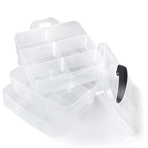 ROSENICE Aufbewahrungsbox Sortierbox mit Tragegriff Schmuckkästchen Transparent - 5