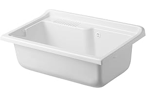 Inbagno Vasca lavatoio Lavanderia, 80x50 cm, in termoformatura Bianco, Ideale per Esterno (Vasca)