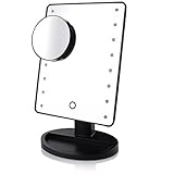 PULNDA LED Spiegel Kosmetik 180°Rotation Leuchtend...