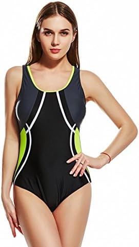 Yingniao Women's One Piece Bathing Suits Racing Training Sports Swimwear Athletic Racerback Swimsuit Yellow US 14