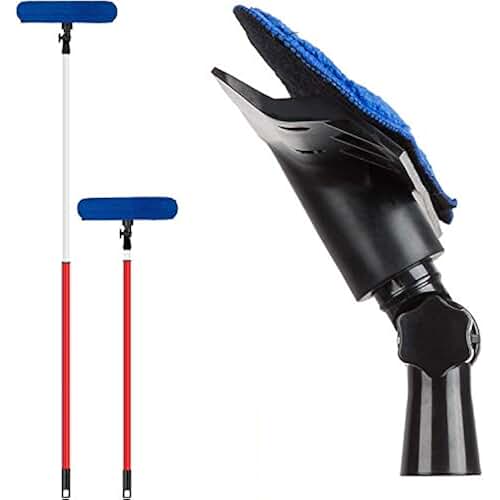 Manche Télescopique En Acier Inoxydable Bleu - 4 Parties, 144 Cm, Compatible 22 Mm Pour Balais Et Raclette
