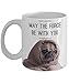 Produktbild cbuyncu French Mops Yoda May The Force Be With You Keramik Milch Tasse 11 Oz Travel Kaffee Tasse heißen Tee Tassen, Tassen Personalisierte Geschenke für SIE, ihn, Vater, Sohn, Tochter, Mutter Valentine 's Day