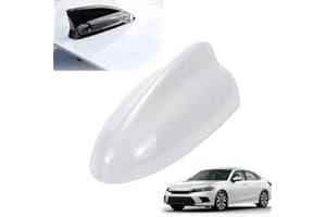 WONJEAN Aleta de Tiburón de Coche Antena Coche Tiburón Antena Dialón de Tiburón Coche Am FM Fin de Techo de Coche con Adhesivo Antena de Señal de Coche Universal (Blanco)