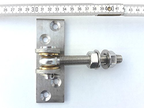 EDELSTAHL Torangel einstellbar M14 Torband Scharnier Anschraubplatte 120x40x5 mm - 2