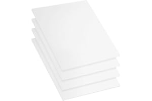 YOUNTHYE 4PCS Acrylic Sheet 3mm, White Plastic Sheets Boards, A3 Large Acrylic Board Moldable for Crafts, Painting, Home Decor (420x297MM)