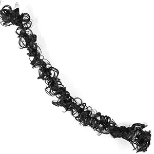 Kabello Ponytail and Bun Updos Synthetic Hairpiece Curly Messy Bun Hair Extensions Accessories for Women (M1 Black)