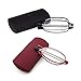 Produktbild 2 Stueck Lesebrille Faltbar Klappbar Schwarz Rot für Herren Damen +2.5 Metallrahmen Kompakte Leichte Brillen Anti-Müdigkeit Presbyopische Optics Gläser mit Pocket Etui,+ 2.5 (60-64 Jahre)