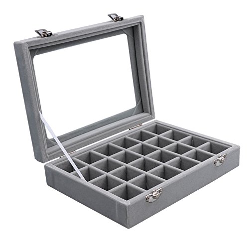 Meshela Neu 24 Fächer Damen-Schmuckkasten Schmuckkoffer Schmuckständer Aufbewahrungsbox für Schmuck - 2