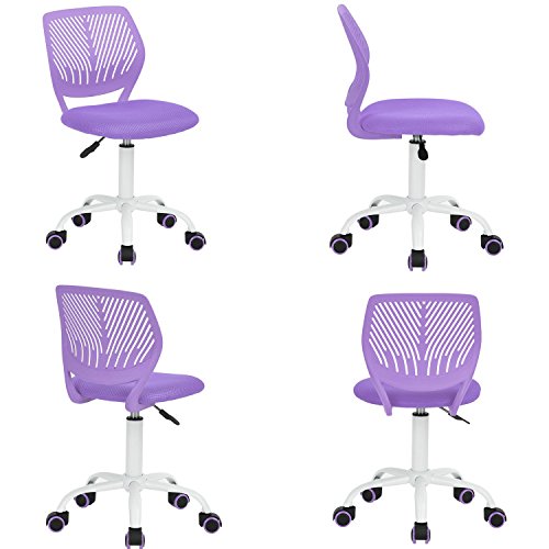 Aingoo Chaise de Bureau Enfant Jolie Chaise sans Bras Ordinateur Étudiant Chambre Hauteur Réglable - Pivotante 360° (Violet)