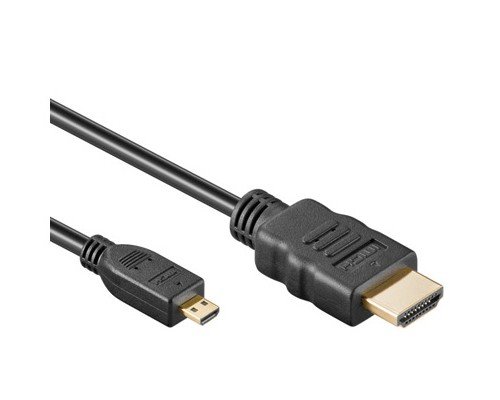 Sentivus ® Micro HDMI Kabel 2m (Micro HDMI D Stecker auf HDMI A Stecker) | Full HD, ARC, CEC, Ethernet | schwarz, 2 Meter