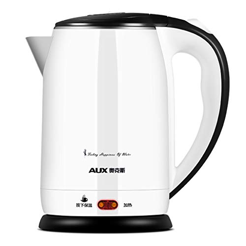Bouilloire Bouilloire lectrique En Acier Inoxydable Bouilloire lectrique De Mnage Automatique Extrieure Isolante Pot 2L Grande Capacit Blanc