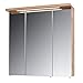 Produktbild Spiegelschrank, Badezimmerschrank, Badschrank, Spiegeltürenschrank, Badspiegel, Hängeschrank, 3-trg. Silberfichte-Nachbildung, LED-Beleuchtung