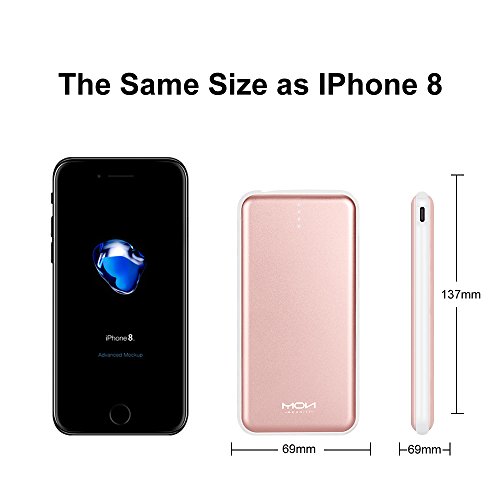 Moxnice Batterie Externe 10000mAh Power Bank Petit Chargeur Portable Rapide et Portable de Batterie avec USB C C  ble Int  gr   pour iPhone Android Samsung Galaxie Huawei iPad Tablette-Rose