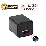 micro hd camera module HD Mini Kamera Full HD(1920 x 1080), mit dieser winzigen Überwachungskamera mini, die Sie selbst bei genauestem Hinsehen kaum erkennen werden, eine Spionagekamera getarnt als USB-Charger, trotzdem voll funktionsfähig, keine Attrappe, Größe: Breite/Höhe 31mm, Tiefe 36mm