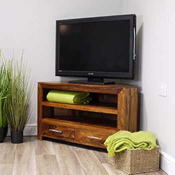 Cube Indian Rosewood Corner TV Unit/Solid Sheesham Indian ...