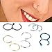 TianQin WY Small 316L Surgical Steel Open Nose Ring / Hoop Cartilage Piercing Stud Body Piercing Thickness 0.8mm and 8mm Diameter (8mm 10pcs)