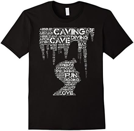 Men's Caving Shirt: Spelunking Terms Vocabulary Caver Gift T-Shirt XL Black