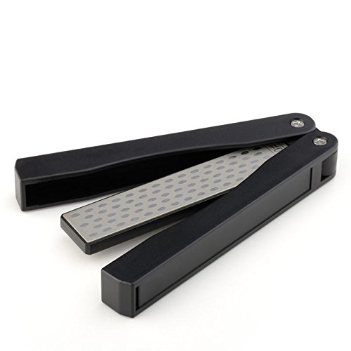 Goodia Folding Diamond Sharpeners for outdoor camping,sharpening stone/Pocket Knife Sharpener/Diamond Combo Fin/Fast & Easy Pull Thru Design.