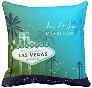 Fabulous Las Vegas Wedding Couple Keepsake Throw Pillow Case 18" 18"