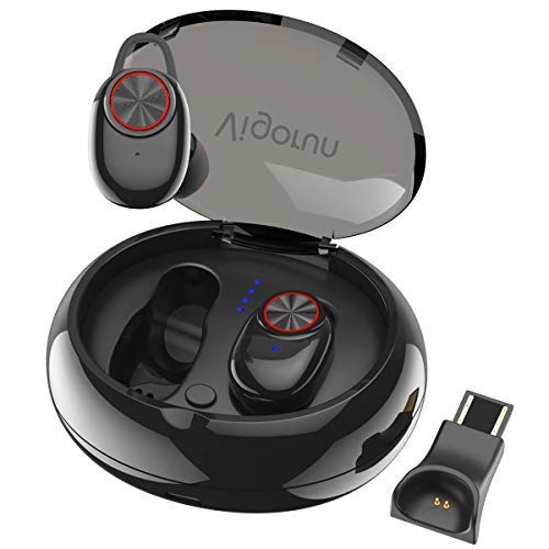 Vigorun Écouteurs Bluetooth, Oreillette Bluetooth sans Fil Casque Léger Stéréo Réduction de Bruit CVC 6.0 Boîte de Charge Etanche IP65 Micro Intégré pour Samsung Huawei iPad Tablette
