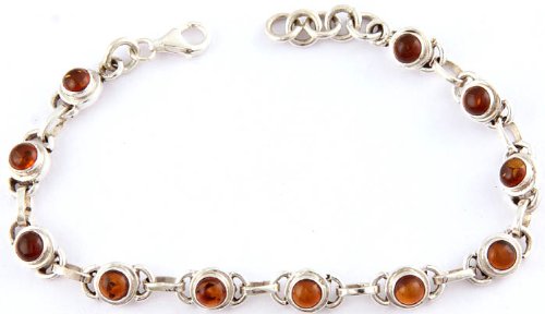 Exotic India Amber Bracelet - Sterling Silver