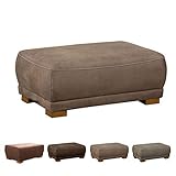 sofa stoff oder mikrofaser Gepolsterter Hocker passend zur Sofa-Serie Modeo / Der Sitzhocker überzeugt mit einer aufwendigen Kontrastnaht und einer hochwertigen Wildlederoptik