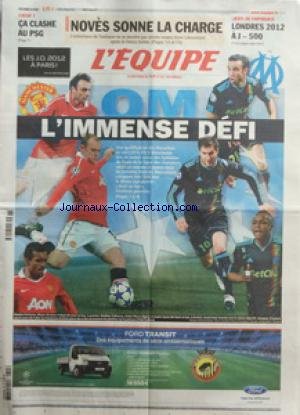 EQUIPE (L') [No 20700] du 15/03/2011 - FOOT / LIGUE 1 / CA CLASHE AU PSG - RUGBY / NOVES SONNE LA CHARGE - JEUX OLYMPIQUES / LONDRES 2012 - OM / L'IMMENSE DEFI gratuit