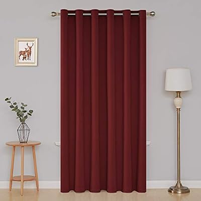 Deconovo Rideau Occultants à Oeillets Isolant Thermique Rideau Enfant Fille Rouge Rideau Salon Design Moderne Rideau 1 PCS 200x280cm