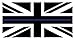 Produktbild dünn Blaue Linie Polizei Union Jack Glanz Aufkleber (UK Abzeichen Abzeichen) 10 x 5cm