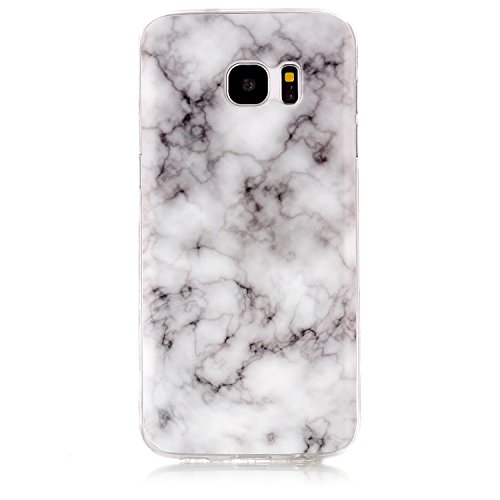 Cozy Hut Für Samsung Galaxy S7 Edge Handyhülle mit Marmor / Marble Design(grau / weiß) | Handytasche | | Schale | | Hülle | | Case | Handy-etui | TPU-Bumper | Soft Case | Schutzhülle Cover für den optimalen Schutz ihres Samsung Galaxy S7 Edge (5,5 Zoll) – Rauch weißer Marmor - 2