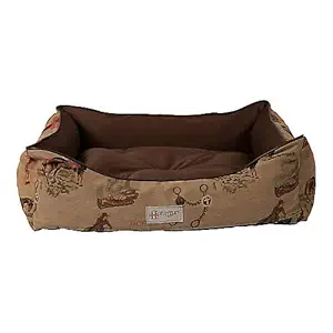 Huntley Pet Western Equestrian Tapestry Design Rectangle Washable Soft Pet Bed (Medium 27.5