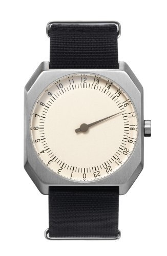slow Jo 12 - Black Nylon, Silver Case, Cream Dial - Swiss Made slow Jo 12 - Black Nylon, Silver Case, Cream Dial - Swiss Made