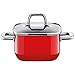 Produktbild Silit Kochtopf Ø 16 cm ca. 2l Quadro Red Quadratische Topfform stapelbar Made in Germany Glasdeckel Silargan Funktionskeramik induktionsgeeignet spülmaschinengeeignet