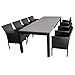 Produktbild 9tlg. Sitzgarnitur Gartengarnitur Gartenmöbel Terrassenmöbel Set Sitzgruppe XXL Ausziehtisch Polywood 224/284/344x100cm + 8x Polyrattan Stapelsessel inkl. Kissen