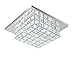 Produktbild Deckenleuchte Flur Deko Kristall Eckig Lampenschirme Lampe Jugendzimmer Kristallampe Led Deckenlampe K9 Crystal Quadratisch Licht Decke Leuchten Für Wohnung Zimmer Wohnzimmer Schirm Diele Treppenhaus (Silber Weißes Licht 24CM)