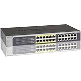 NETGEAR JGS524PE 24-Port Gigabit Rackmount PoE Smart Managed Plus Switch, 12-Port 100 W Power-Over-Ethernet, Black