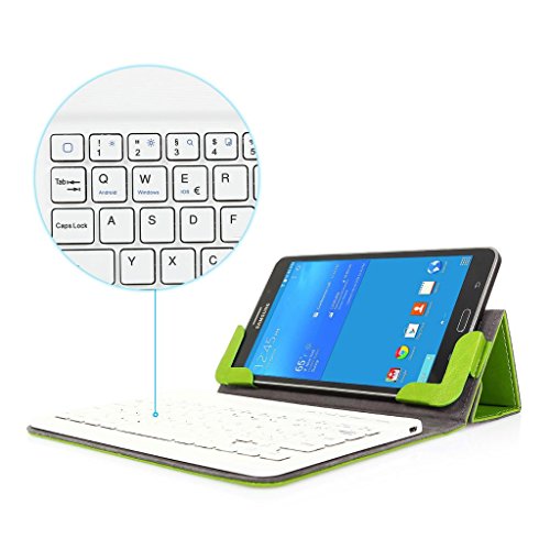 Bluetooth Tastatur Deutsches QWERTZ Layout CoastaClould Bluetooth Tastatur Deutsches Layout mit Schutzhülle Breite zwichen 19~21cm-Kompatibel für iOS/Android/Windows – Geeignet für Galaxy Tab 7.0/Galaxy Tab 7.0 Plus/Galaxy Tab2 7.0″/Galaxy Tab3 7.0″/Galaxy Tab3 Kids 7.0/Galaxy Tab3 8.0″/Galaxy Tab3 Lite/Galaxy Tab4 8.0″/Galaxy Tab S2 8.0/Galaxy Tab S3 - 6