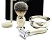 DE SAFETY RAZOR Men's Shaving Gift Set Ivory Shaving Brush shaving soap bowl kit ( NO BLADES INCLUDED )