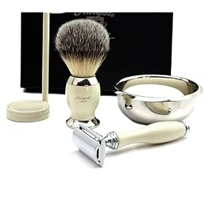 Haryali London Shaving Kit – 5 Pc Shaving Kit – Double Edge Safety Razor - Synthetic Hair Shaving Brush – Shaving Soap… - Image 4