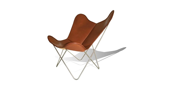 Weinbaums Hardoy Butterfly Chair Original Leder Tabakbrauun Amazon De Kuche Haushalt
