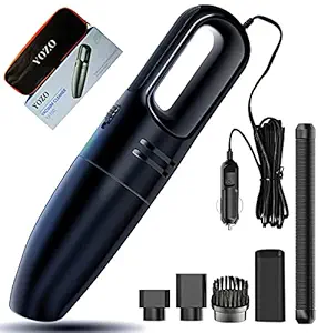 Vozica Powerful Portable & High Power 12V Car Handheld Vacuum Cleaner for Car Wet and Dry Car Vacuum Cleaner Multipurpose Vacuum Cleaner for Car Cleaning Plastic (Black Vacuum - YOZO, Standard)