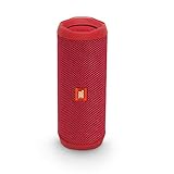 JBL Flip 4 - Enceinte Bluetooth portable robuste - Étanche IPX7 pour piscine & plage - Autonomie 12 hrs - Qualité audio JBL - Rouge