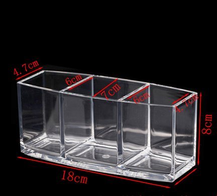 Acryl Kosmetik Aufbewahrung Organizer, 3 Facher Make-up Pinsel Ständer Schminkaufbewahrung Make Up Etui Box mit großer Kapazität für Make-up Pinseln Lippenstift Schmink Tools, 18.2 * 7.2 * 8cm - 5