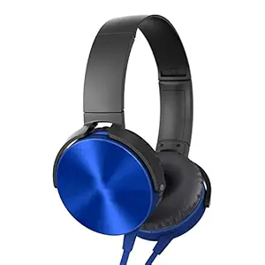 Raptech RT-PLAIN-XB450 Wired Over the Ear Headphone with Mic (Blue)