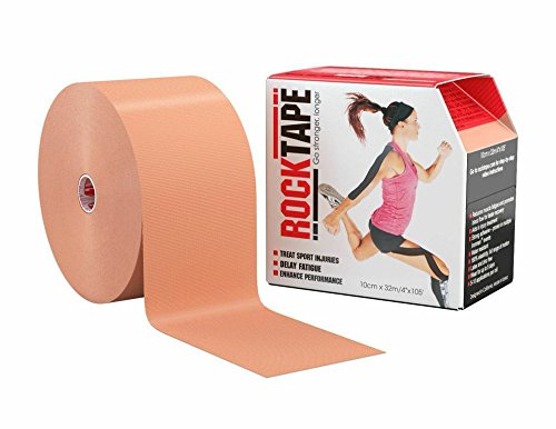 RockTape - Cinta de kinesiología (10 cm de ancho, 32 m de longitud), color beige
