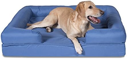 Sleepi Premium Bolster Double Orthopedic Bed for Pets, 34" x 44" x 10", Riverside