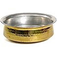 Diamond Steel Brass/Pital Non Stick Handi for Cooking | Lagan for Cooking| Kalai Plating Inside – Handcrafted | Brass Handi Without Lid| Traditional Cookware Pack of 1 (16 Inch (5.5 Litre))
