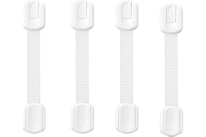 ERTZINLA 4 Pack Child Safety Cupboards Straps Locks for Cabinets Drawers Toilet Fridge Baby Proof Cabinets, Easy Installation, No Drilling Required
