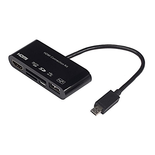 Bescita 5in1 Mikro-USB MHL zum HDMI HDTV Adapter USB-OTG Kartenleser-Installationssatz